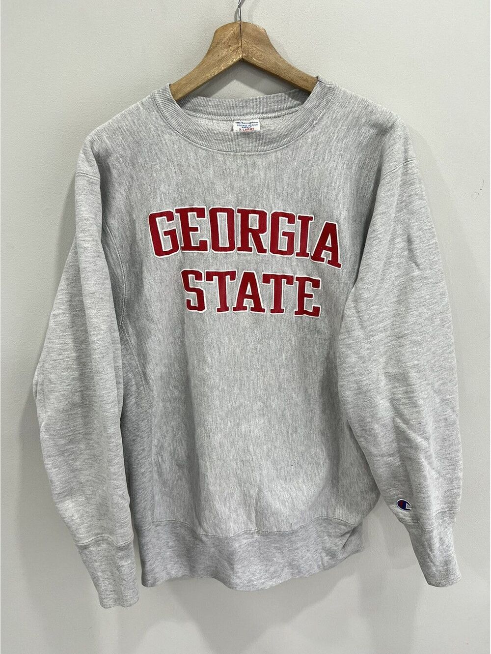 Vtg 90s Champion Georgia State Reverse Weave Warm Up sweater